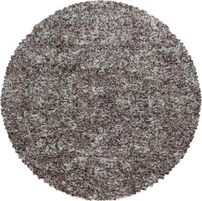 Produktbild von Teppich Wohnzimmer Hochflor Beige 80x80 Rund Meliertes Design