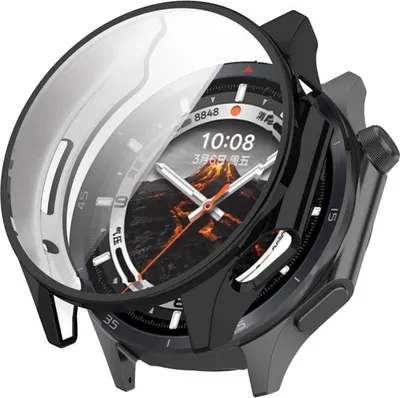 Produktbild von Für OnePlus Watch 3 Electroplated Full Cover TPU Watch Schutz Hülle Schwarz