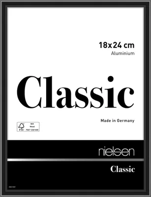 Produktbild von nielsen Aluminium Bilderrahmen Classic, 18x24 cm, Eloxal Schwarz Glanz