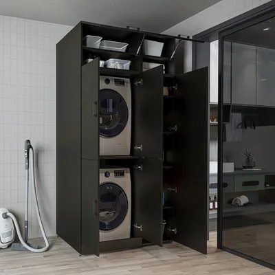 Obrázek produktu pro Skříňka nad pračku Roomart DORA-II, šířka 115 cm, barva: černý dub