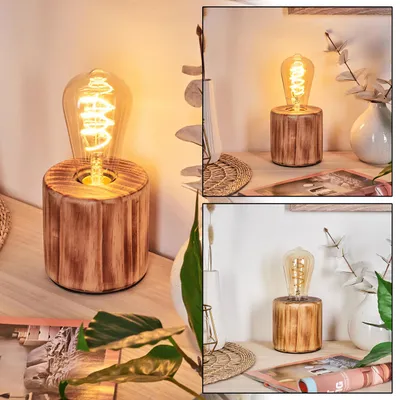 Produktbild von Bibbiena Tischlampe aus Holz in Naturfarben/Schwarz