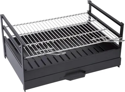 Productafbeelding van 02728-Grill lade met grillrooster van roestvrij staal 60 x 40 cm, zwart, 60,00 x 40,00 x 29,00 cm