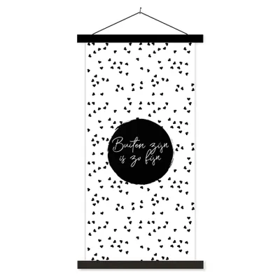 Produktbild von MuchoWow® Textilposter Draußen sein ist so schön - Text - Garten - Zitate 40x80 cm mit schwarzem Rahmen - Wandemalerei