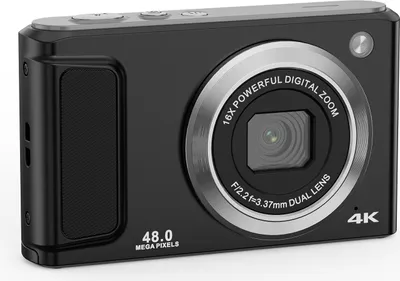 Produktbild von 4K-Digitalkamera, digitale Videokamera, 48 MP, Doppelobjektiv, 2,8 Zoll IPS-Bildschirm, Autofokus, 16-facher Digitalzoom, integrierter Blitz, mit 32 GB TF-Karte, 2 Akkus, Geburtstags- und Festivalgeschenk fuer Kinder, Studenten, Teenager