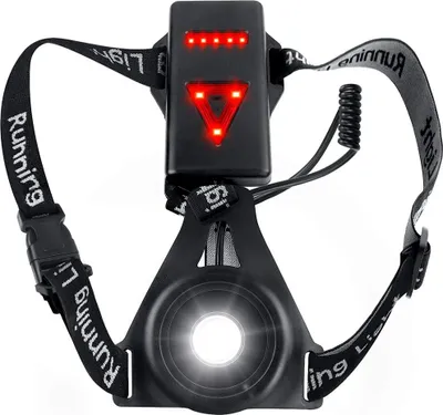 Produktbild von LED-Laufgurt mit 250 Lumen für Laufen, Radfahren, Wandern, Camping – Reflektierende Sicherheitsweste mit USB-Aufladung