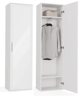 Zdjęcie produktu dla Topeshop DUO SZAFKA BIEL, Biały, Szafa, 2 pół., 1 drzw., Biały, Płyta wiórowa