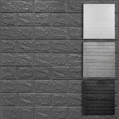Produktbild von HEXIM 3D Wandpaneele selbstklebend 1qm / 2 Stück, Steinoptik XPE Kunststoff Ziegel Tapeten 77x70 cm