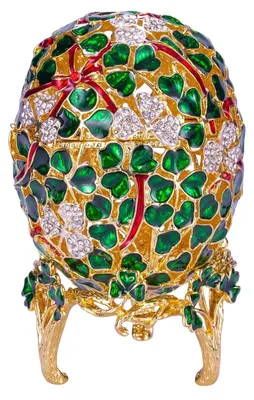 Zdjęcie produktu dla Skrzynka na biżuterię w kształcie jajka, styl Fabergé, 9,5 cm