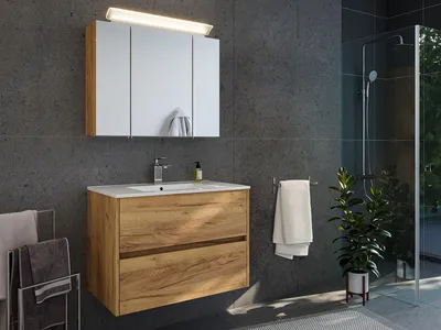 Produktbild von Badmöbelset 2-teilig "Limes 80" Eiche Gold