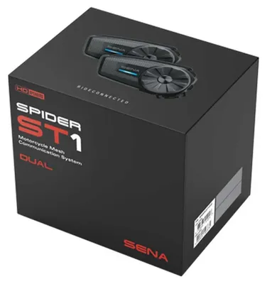 Zdjęcie produktu dla Sena Spider ST1, zestaw interkomowy, 2 sztuki, kolor czarny. Jeden rozmiar