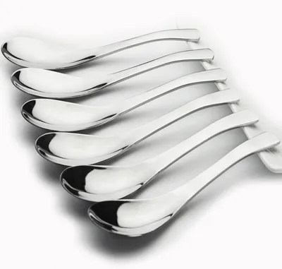 Obrázok produktu pre Polievkové lyžice, nerezová oceľ, 6 kusov, 15 cm, strieborná, leštené