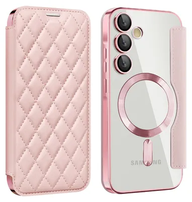 Produktbild von Für Samsung Galaxy A55 360 Grad Full Body Magsafe RFID Anti Datenklau Kunst Leder Hülle Tasche Smart Cover