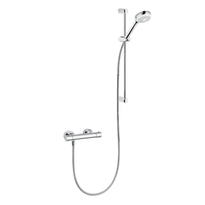Produktbild von Kludi LOGO NEO Brause-Set mit Thermostatarmatur 1 Strahlart, mit Wandstange 60 cm