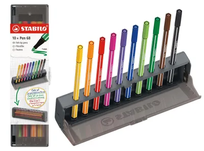 Produktbild von STABILO Premium-Filzstift -  Pen 68 - 10er Click Set - 10 Farben