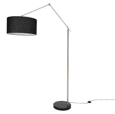 Zdjęcie produktu dla Lampa podłogowa stalowa regulowana z czarnym kloszem 50 cm - Editor