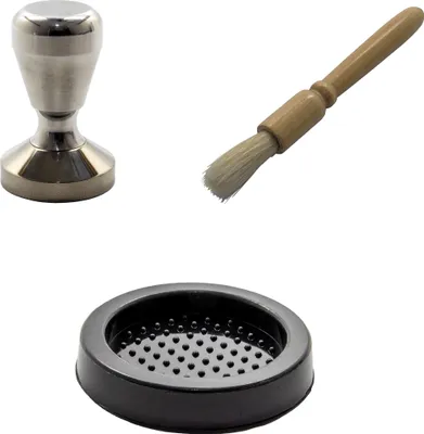 Produktbild von Espresso Set , Kaffeepinsel, Kaffee Coffee Barista Tamper - Durchmesser 51 mm & Stempel Matte Ablage rund