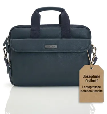 Produktbild von Josephine Osthoff Laptoptasche Notebooktasche, handgemacht aus 100% Echtleder, Umhängetasche für bis zu 14 Zoll, Aktentasche Notebook, Crossbody Schultergurt