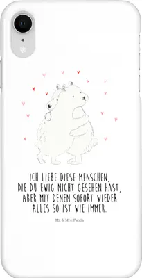 Produktbild von Mr. & Mrs. Panda Iphone XR Handyhülle Eisbär Umarmen - Weiß - Geschenk, Premium Kunststoff, Handy Case, Lustige Sprüche