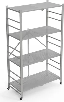 Immagine prodotto di Dmora Scaffali Soprana Grigio, Ruote 4 Ripiani