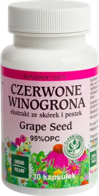 Produktbild von Extrakt aus roten Trauben, 95 % OPC, 30 Kapseln. GINSENG POLEN