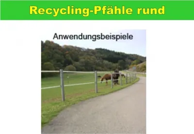 Produktbild von Recycling Weidezaun Pfahl rund mit Spitze 45 x 1500 mm