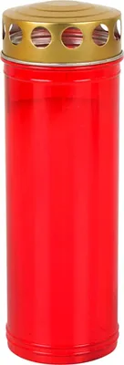 Produktbild von XL Grablicht rot Grabkerze Ewiglicht Tagebrenner Gedenkkerze goldener Deckel