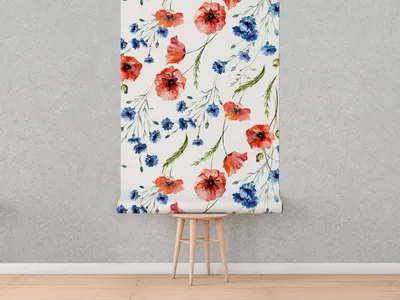 Produktbild von Coloray Fototapete 104x70 cm Latextapete Magicstick - Vintage Mohnblumen Blumenweinlese