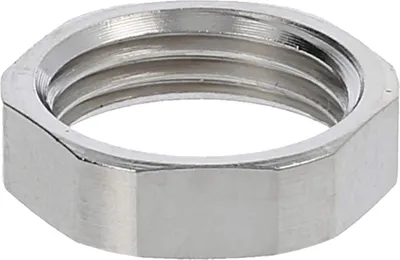 Produktbild von Gegenmutter M12x1 GMS-M12x1,0 Sechskant Messing (CuZn) vernickelt Farbe silber - 1 Stück