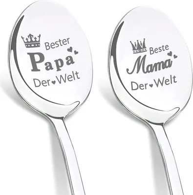 Produktbild von Geschenke für Mama Papa Kaffeelöffel Gravur Beste Mama Papa Der Welt