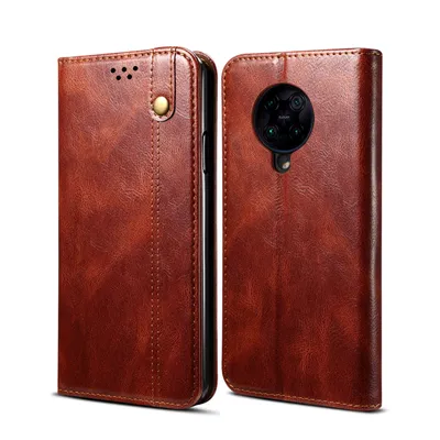 Obrázek produktu pro Pouzdro pro Xiaomi Poco F2, kožené flip pouzdro peněženka s funkcí stojánku červené