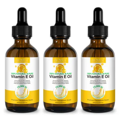 Produktbild von Gesichtsöl Hautöl Vitamin E Öl Hautstraffung Narbenreduzierung 75.000 IE, 3x 60ml