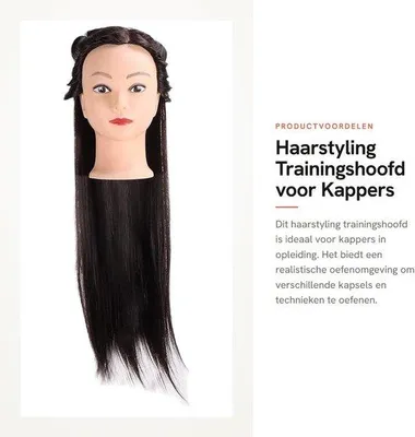Obrázek produktu pro Profesionální hlava pro kadeřnictví – modelovací hlava – tréninková hlava – hlava pro kadeřnickou praxi – figurína pro úpravu vlasů – vhodná pro kadeřníky
