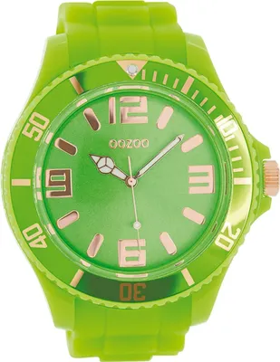 Produktbild von Oozoo Armbanduhr grün Silikon Timepieces Damen Analog-Quarzuhr UOC5038A