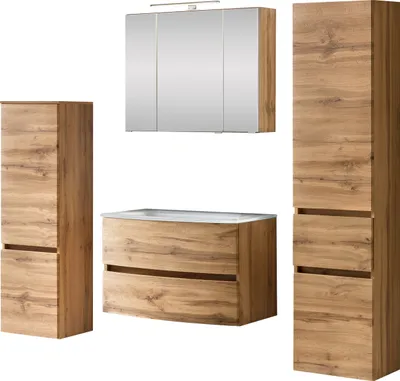Produktbild von Waschtisch-Set Badezimmer Bad-Set "Kopenhagen IX" Wotaneiche