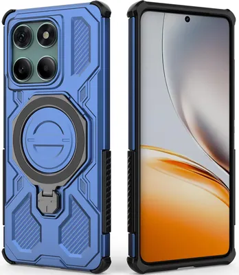 Produktbild von Robuste Handyhülle für Motorola Edge 60 /Edge 60 Fusion mit Ringhalter Ständer Stoßfest, Magnetisch, Dual-Layer Schutz Blau