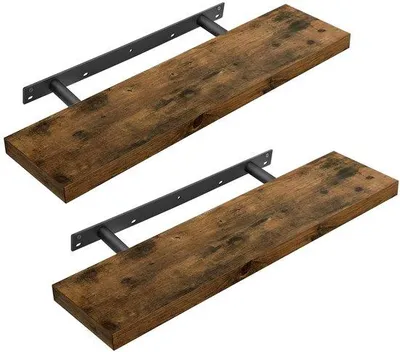 Produktbild von Famanu Wandregal Set 2 Stück, 80 x 20 x 3,8 cm, ideal zur Organisation von Büchern und Dekoration