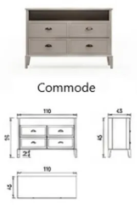 Produktbild von Modernes Sideboard Anrichte Kommode mit Schubladen Schlafzimmer