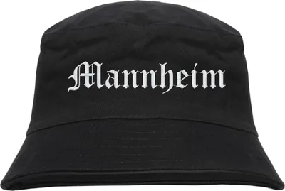 Produktbild von Mannheim Fischerhut - Altdeutsch - bestickt -  Bucket Hat Anglerhut Hut Anglerhut Hut  Schwarz S/M