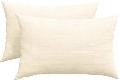 Image de vidaXL Coussins de canapé 2 pièces Crème 60 x 40 cm Tissu velours côtelé