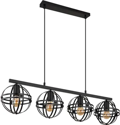 Produktbild von Pendelleuchte, Metall, 4 Flammig, Gitter-Optik, H 120 cm