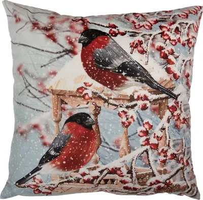 Produktbild von Clayre & Eef Kissenbezug 45x45 cm Blau Polyester Vögel