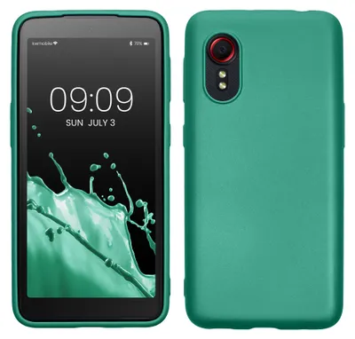 Produktbild von kwmobile Handyhülle für Samsung Galaxy Xcover 5 Hülle - Silikon Case metallisch schimmernd - Schutzhülle Cover - Metallic Dunkelgrün