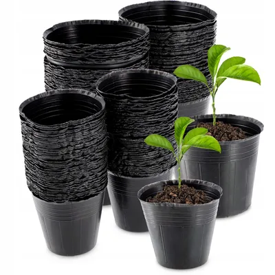 Produktbild von KADAX Blumentöpfe für Setzlinge "Corse", Anzuchttöpfe aus Kunststoff, Saattöpfe anzucht, runde, 9 cm + 6 cm, 200 Stück