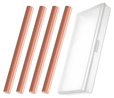 Imagen del producto de Varillas de cobre de 8 mm x 100 mm, 4 unidades, cobre con un 99,9% de pureza, para proyectos de bricolaje y manualidades