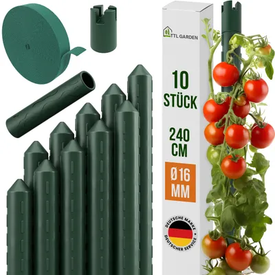 Produktbild von TTL GARDEN Rankstäbe 10er Set 240cm 16mm extra stabil + Klettband