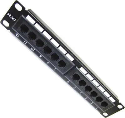 Immagine prodotto di Pannello di permutazione da 10 pollici per rack 1U - 12 porte RJ45 Cat5e UTP