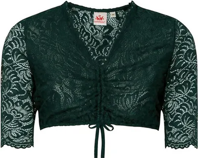 Produktbild von Ansbach Dirndlbluse Trachtenbluse Trachtenmode, Farbe:Dunkelgrün, Größe:36/S