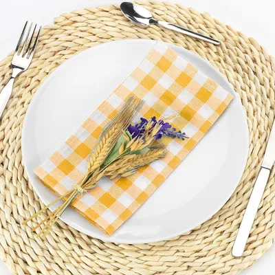 Stoffservietten rechteckig 45x45 cm 6er-Pack waschbar gelb