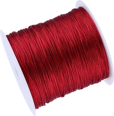 Produktbild von 100M X 0.8mm Nylon Chinese Knot Cord Rattail Macrame Thread String Burgundy