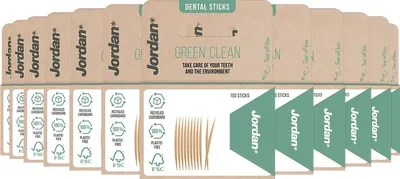 Productafbeelding van 12x Jordan Tandenstokersgreen Clean Dun (100 stuks)